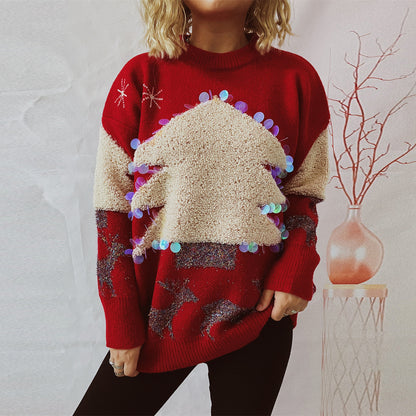 Andrea’s™ | Bestickter Weihnachtsbaum-Winterpullover