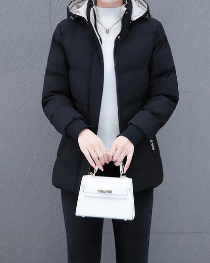 Andrea's™ | Jacke lässig einfarbig warm mit Kapuze