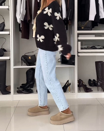 Andrea's™ | Cardigan mit Perlenschleife und Schnürung