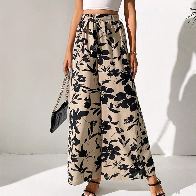 Floral High Waist Wide Leg Pants by Andrea Serena