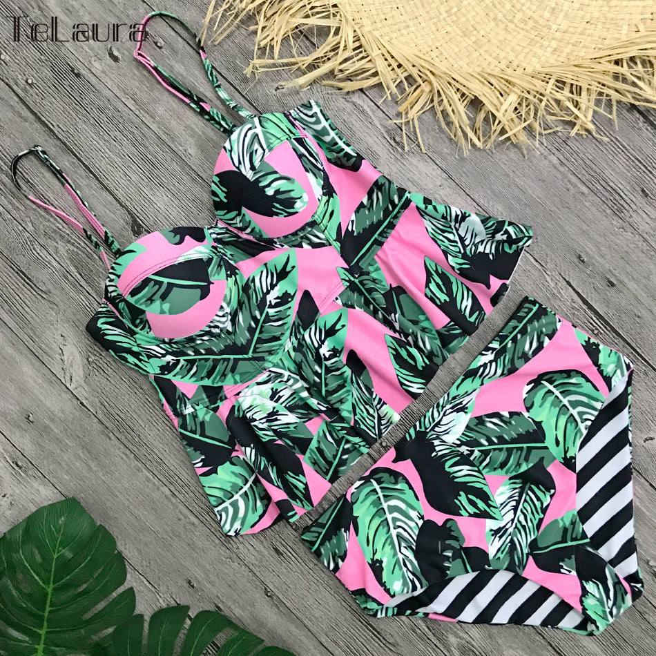Geblümter High-Waist-Bikini von Andrea Serena Swimwear