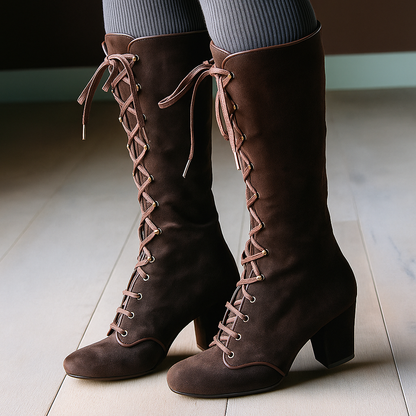 Andrea's™ | Modische Reitstiefel mit Schnürung vorne