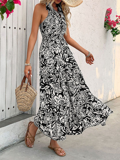 Elegantes Neckholderkleid mit Blumenmuster von Andrea Serena