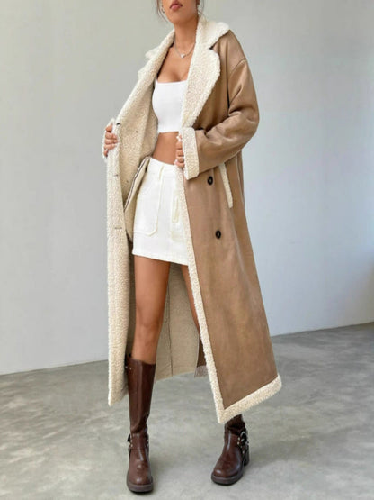 Andrea's™ | Damen Warmer Longline-Mantel im Shearling-Stil