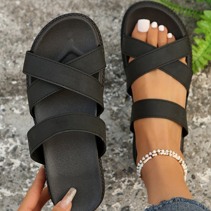 Elegante Andrea Serena Plateau-Sandalen mit Kreuzmuster