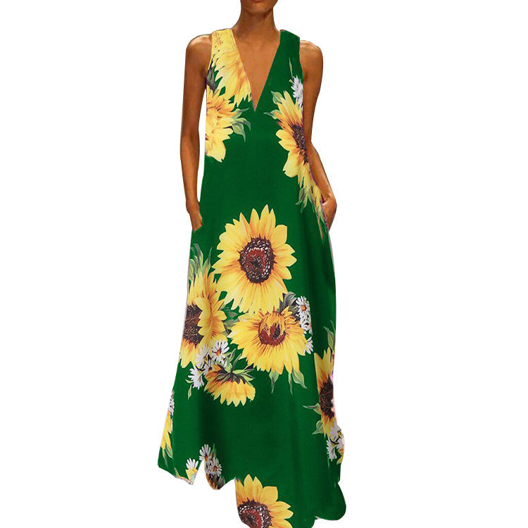 Ärmelloses Boho-Maxikleid von Andrea Serena mit Blumenmuster