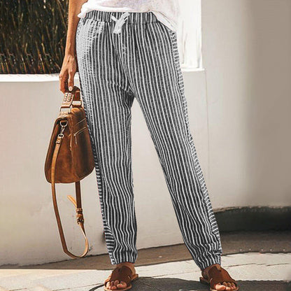 Von Pinterest inspirierte gestreifte Hose mit weitem Bein von Andrea Serena