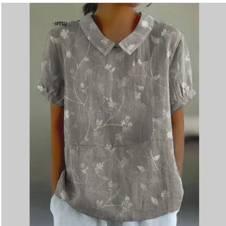 Andrea's™ | Bedruckte Bluse mit Rundhalsausschnitt