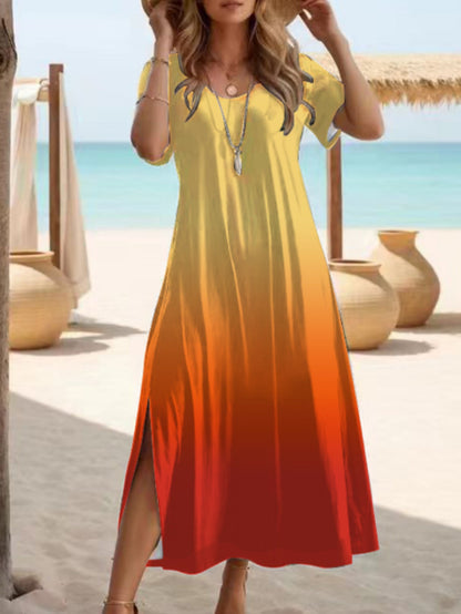 Elegantes Maxikleid mit Schlitz von Andrea Serena