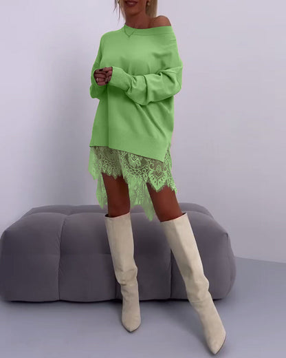 Andrea's™ | Einfarbiger, schulterfreier, schmaler pullover