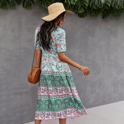 Boho-Kleid mit Blumenmuster, Andrea Serena, Sommerstil