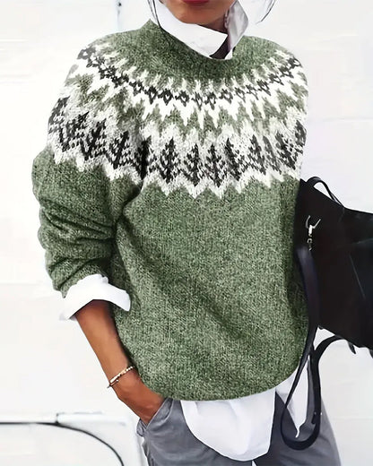 Andrea's™ | Retro lässiger Pullover mit Zahnmuster-Design