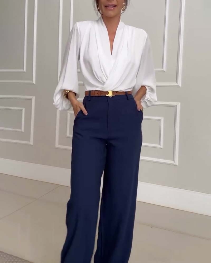 Andrea's™ | Hose lässig einfarbig Tasche