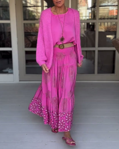 Andrea's™ | Lässiger, einfarbiger cardigan mit langen ärmeln