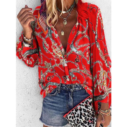 Hemd im lebhaften Andrea-Ainsley-Streetstyle-Stil mit Print