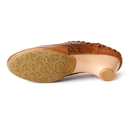 Vintage Ledersandalen mit mittelhohem Absatz von Andrea Serena