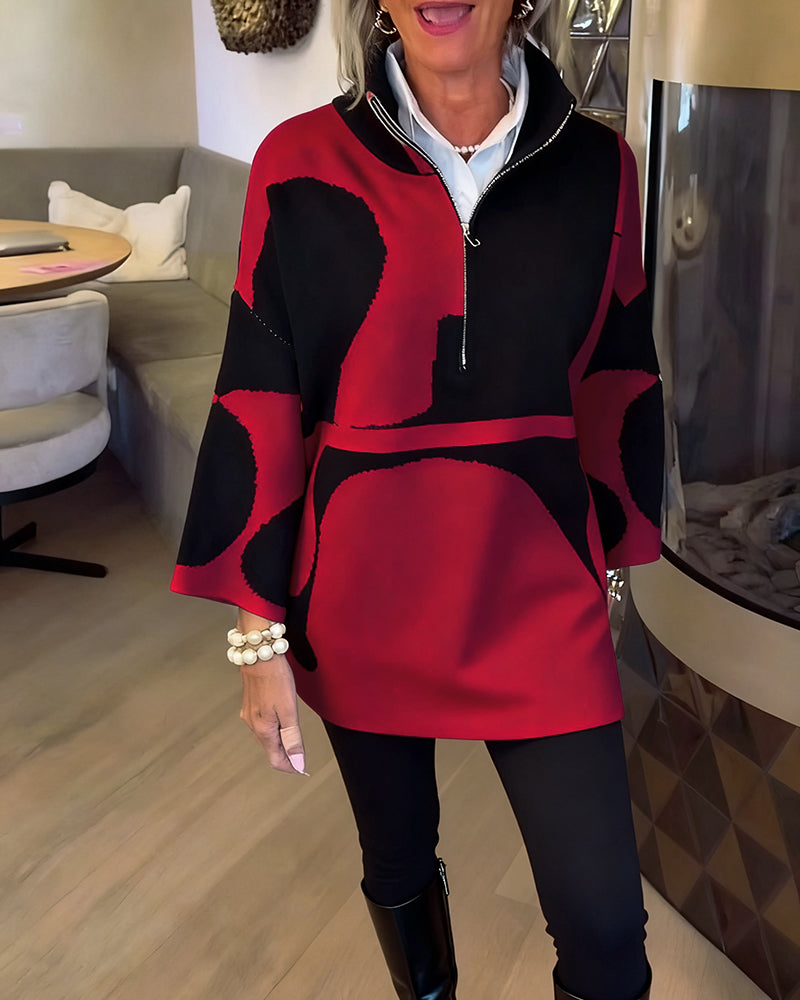 Andrea's™ | Pullover mit halbem Reißverschluss und modischem Stehkragen