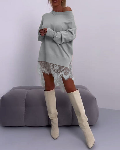 Andrea's™ | Einfarbiger, schulterfreier, schmaler pullover