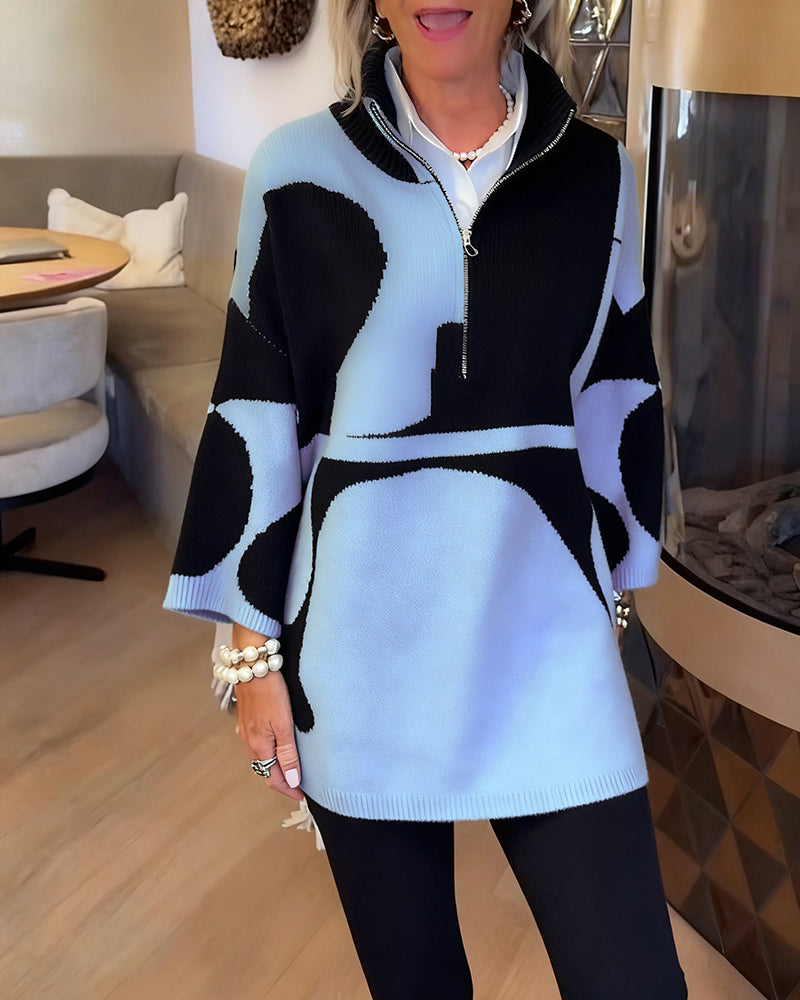 Andrea's™ | Pullover mit halbem Reißverschluss und modischem Stehkragen