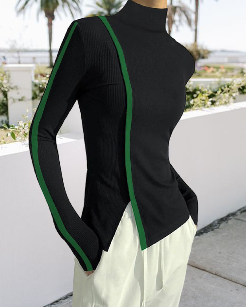 Andrea's™ | Pullover mit Rollkragen und Patchwork