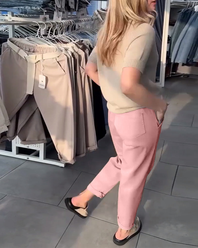 Andrea's™ | Hose einfarbig lässig gerade