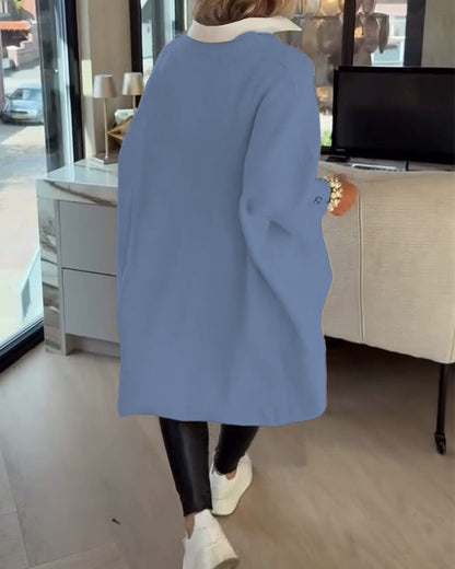 Andrea's™ | Pullover Mit V-Ausschnitt, Geknöpft Und Asymmetrisch Merkmalen