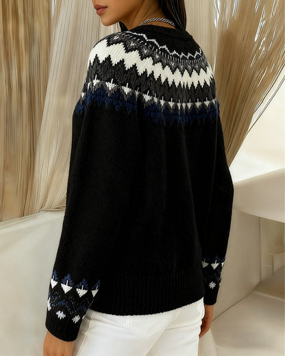 Andrea's™ | Langärmeliger Pullover mit Rundhalsausschnitt