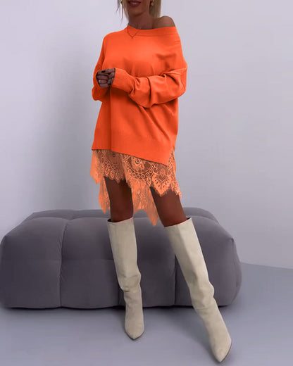 Andrea's™ | Einfarbiger, schulterfreier, schmaler pullover