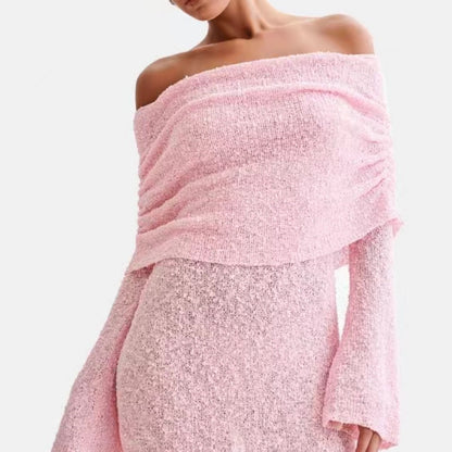 Andrea's™ | Damen Strick-Minikleid mit schulterfreiem Schnitt