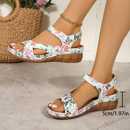 Retro-Plateausandalen mit Klettverschluss von Andrea Serena