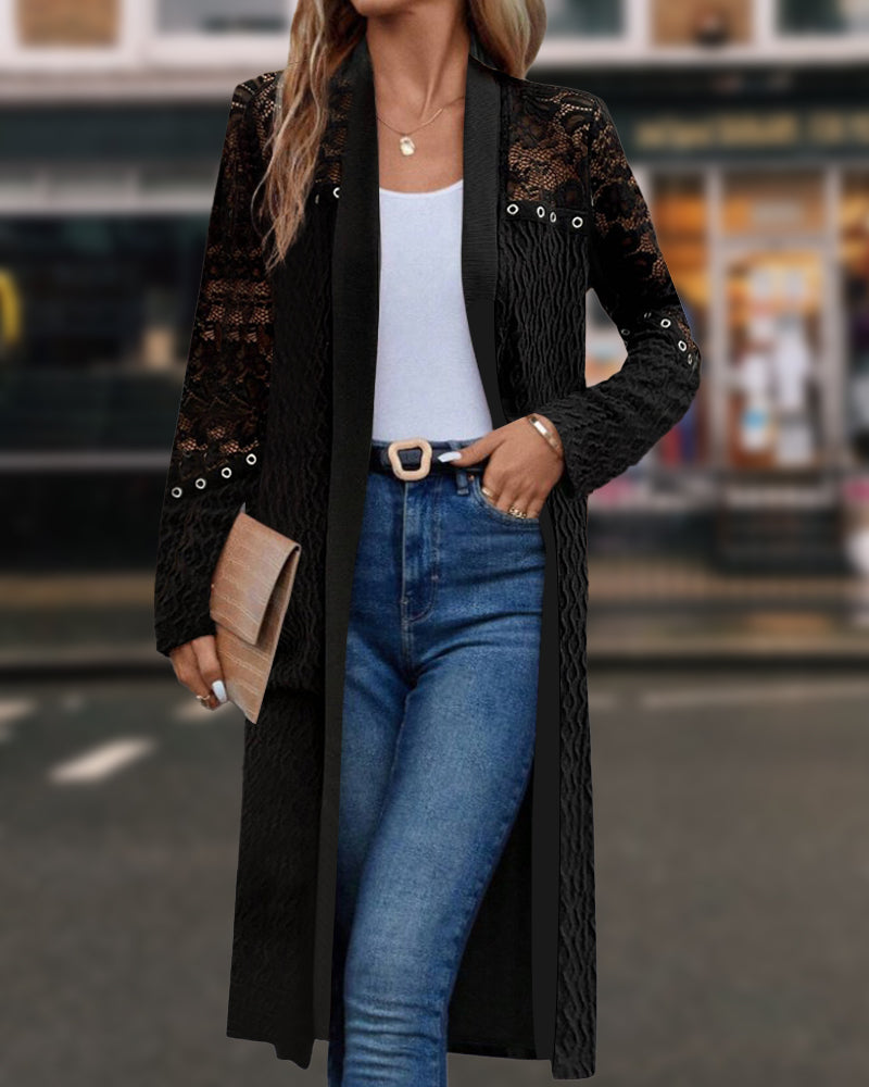 Andrea's™ | Eleganter Mantel aus Spitze in Volltonfarbe