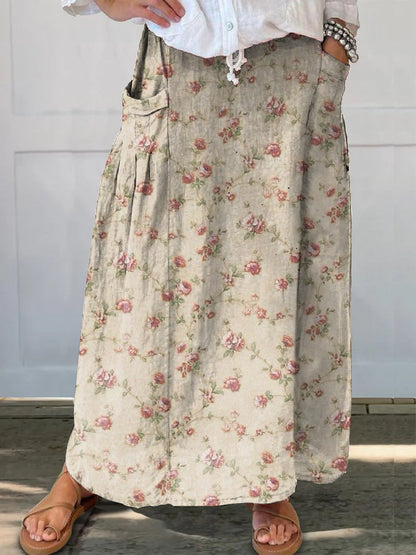 Retro-Blumenrock von Andrea Serena, Alltagsrock mit Taschen