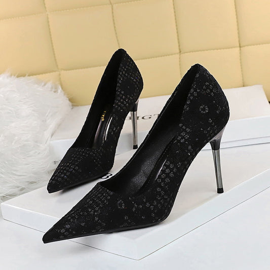 Elegant Sequin Stiletto Heels by Andrea Serena