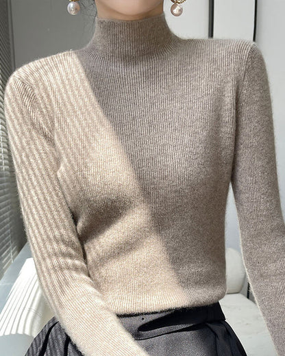 Andrea's™ | Gestrickter Pullover Mit Halbhohem Kragen