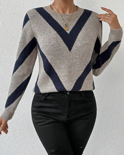 Andrea's™ | Pullover Mit Geometrischem Muster Und Rundhalsausschnitt Merkmalen