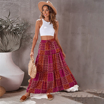 Bohemian Print Andrea Serena Maxi Skirt