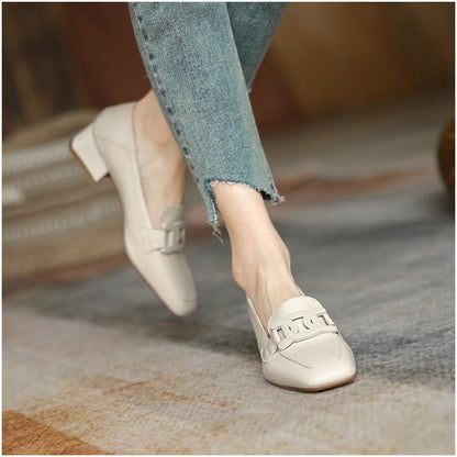 Elegante Andrea Serena Loafer-Pumps mit klobigem Absatz