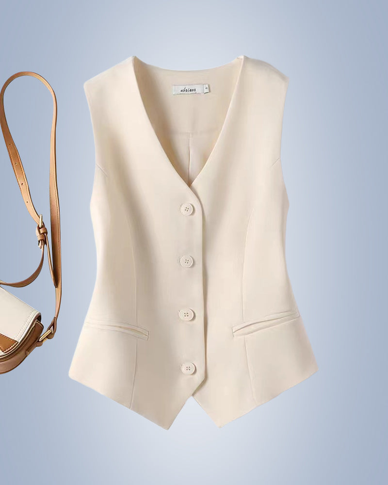 Andrea's™ | Einfarbige anzugweste für damen