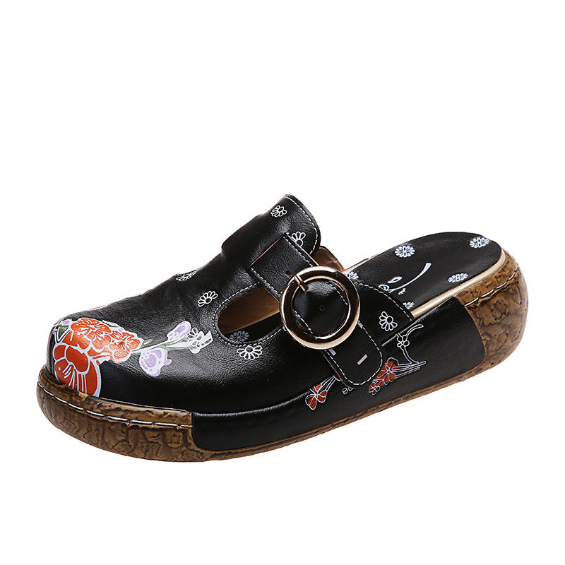 Boho Floral Andrea Serena Plateau-Clogs Sandalen