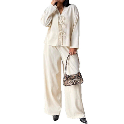 Elegantes Lounge-Set in Apricot von Andrea Serena Womenswear