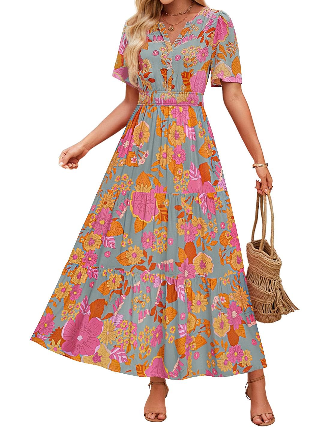 Geblümtes Maxikleid von Andrea Serena – Sommerkomfort