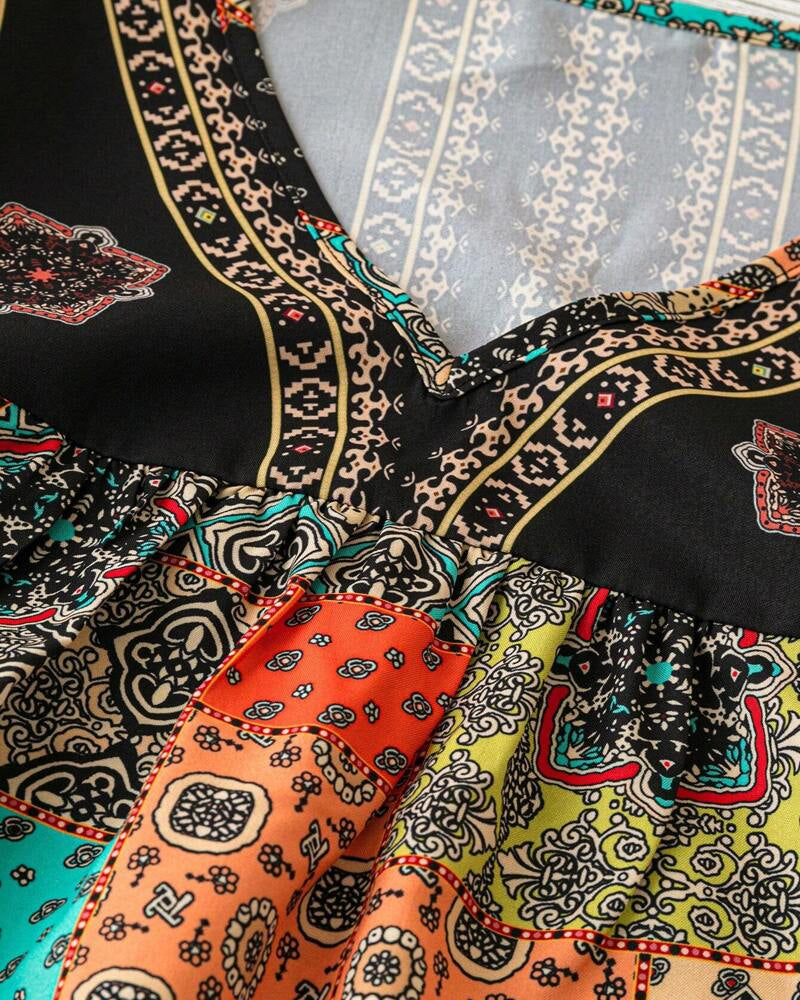 Andrea's™ | Plisierter T-Shirt Mit Vintage-Muster