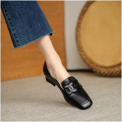 Elegante Andrea Serena Loafer-Pumps mit klobigem Absatz