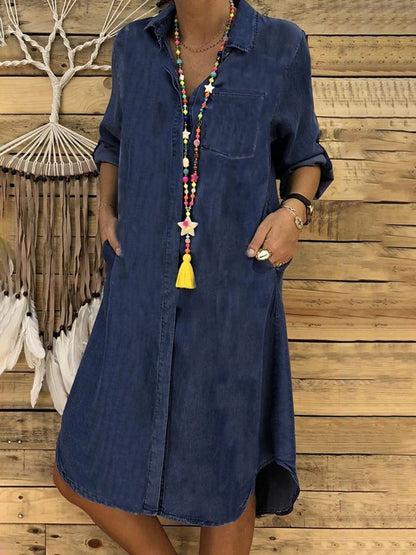 Andrea's™ | Denim Kleid mit Knopfleiste