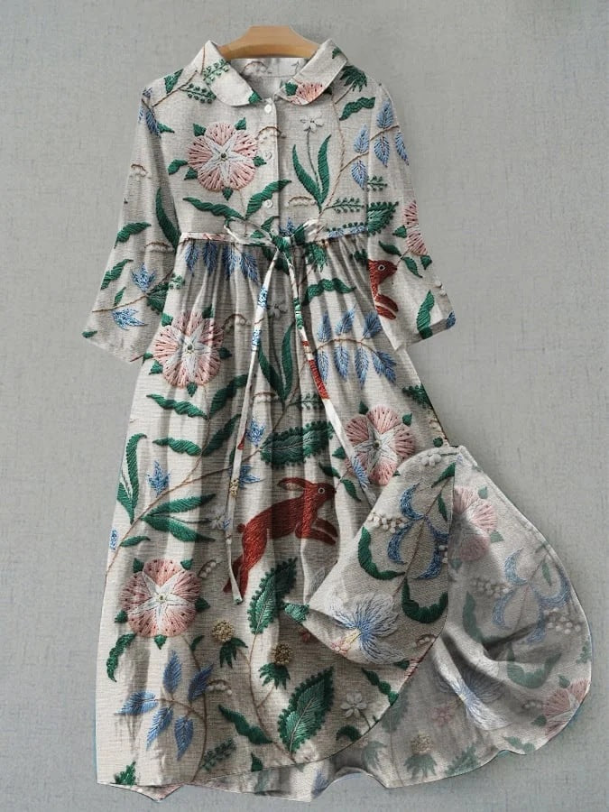 Andrea's™ | Geblümtes Midikleid mit Kragen
