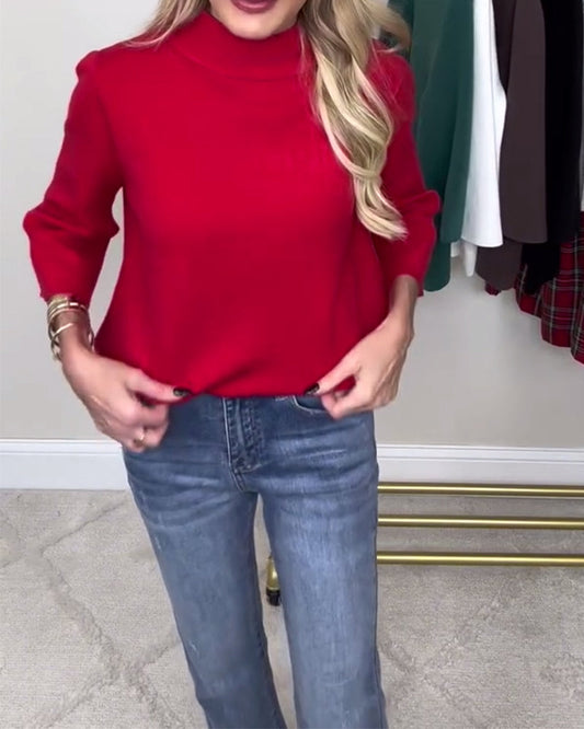 Andrea's™ | Pullover Pullover lässig einfarbig