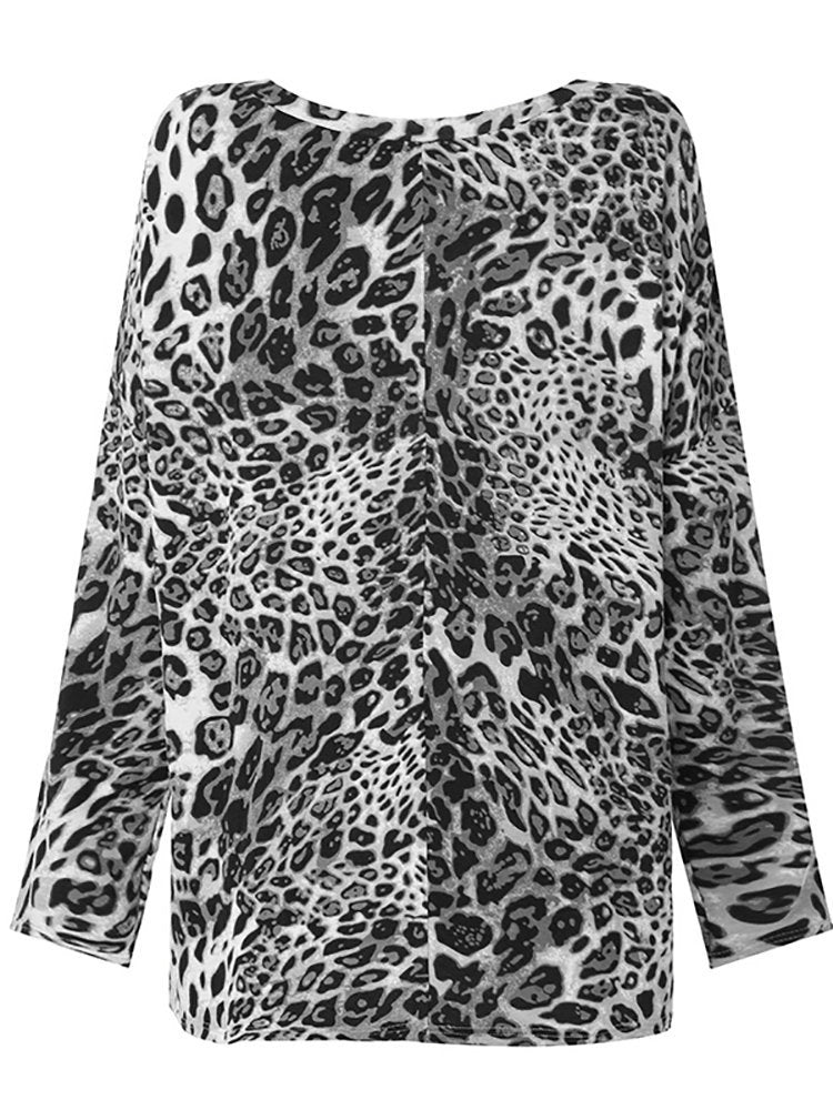 Leopardenmuster-Top mit V-Ausschnitt von Andrea Serena