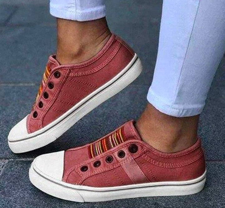 Pinterest-inspirierte Andrea Serena Sneakers aus Canvas ohne Schnürsenkel