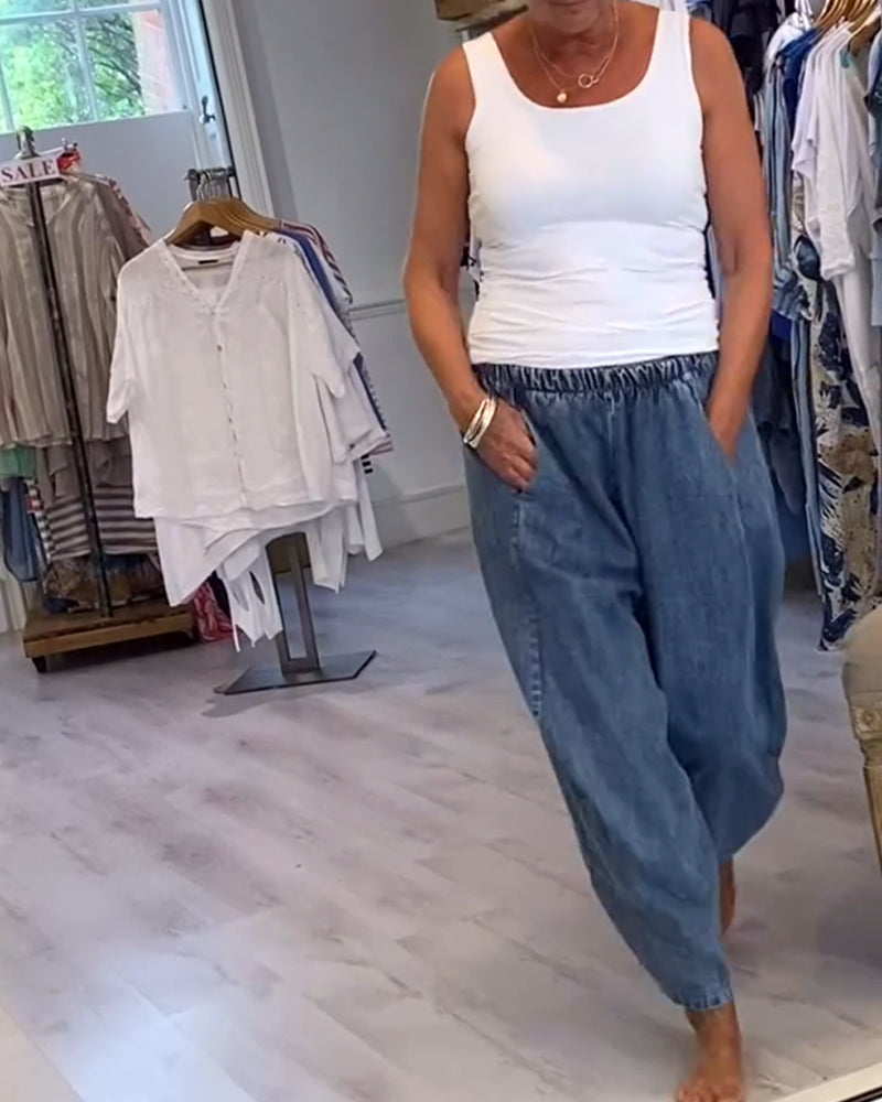 Andrea's™ | Jeans mit elastischem Bund im lässigen Stil