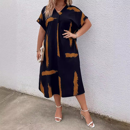 Modernes geometrisches Andrea Serena Dolman Maxikleid